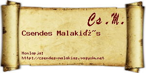 Csendes Malakiás névjegykártya